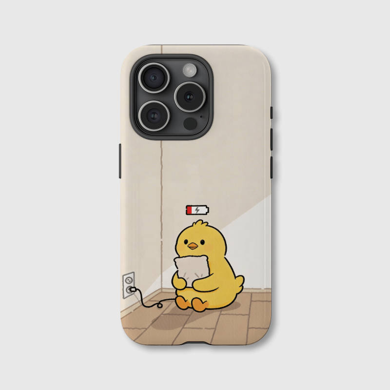 Cute Low Battery Yellow Chick Magnetic Phone Case Perfect for Birthday Gifts & Everyday Use