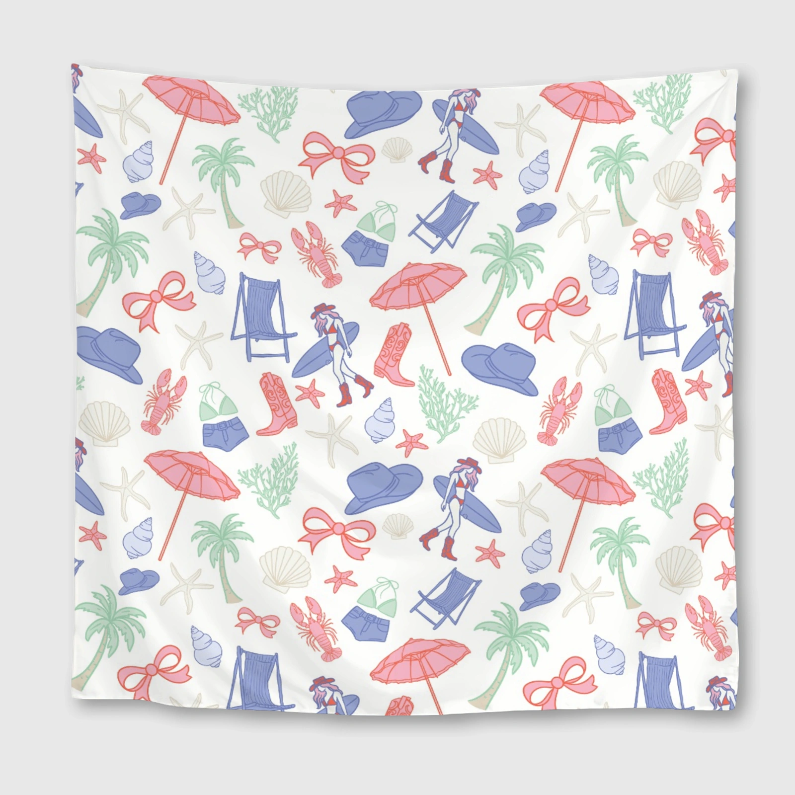 Coastal Cowgirl Surf Square Towel for Summer Beach Days