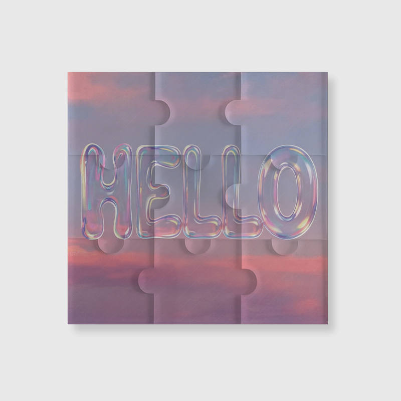 Pastel Hello Bubble Puzzle Fridge Magnet for Friend Small Gift