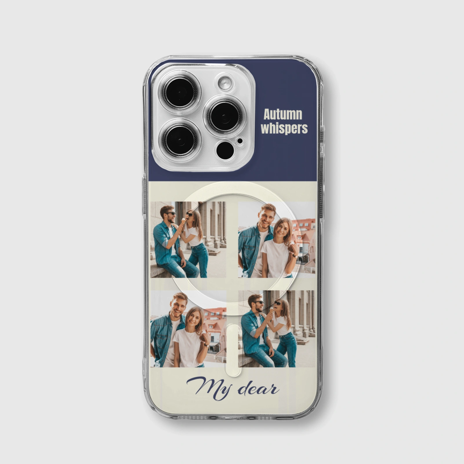 Custom Couple Photo Collage MagSafe iPhone Case for Anniversary Gift