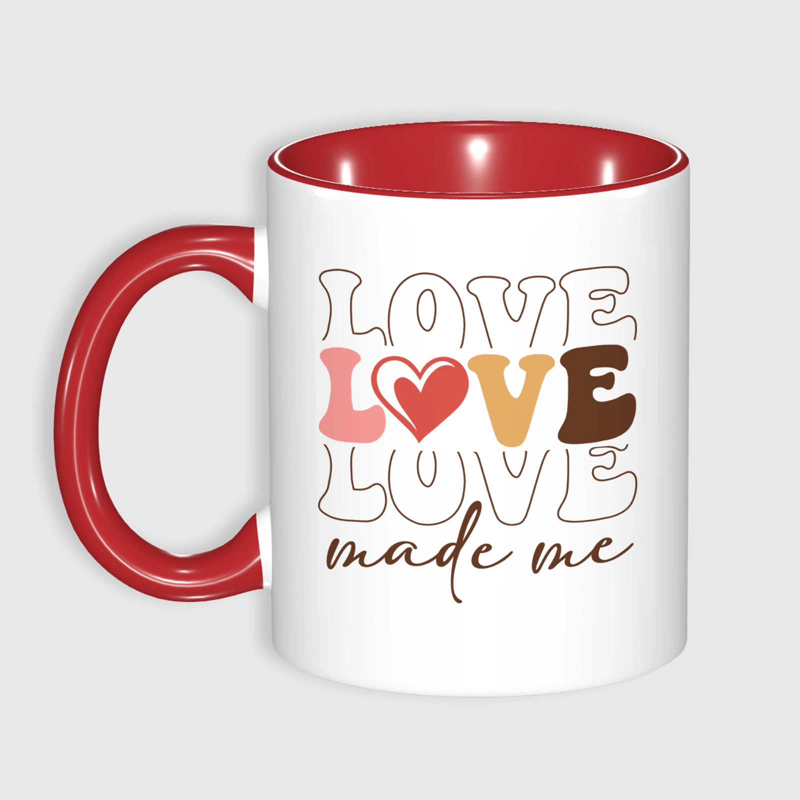 Love Made Me Retro 11oz Accent Mug for Valentine Gifts