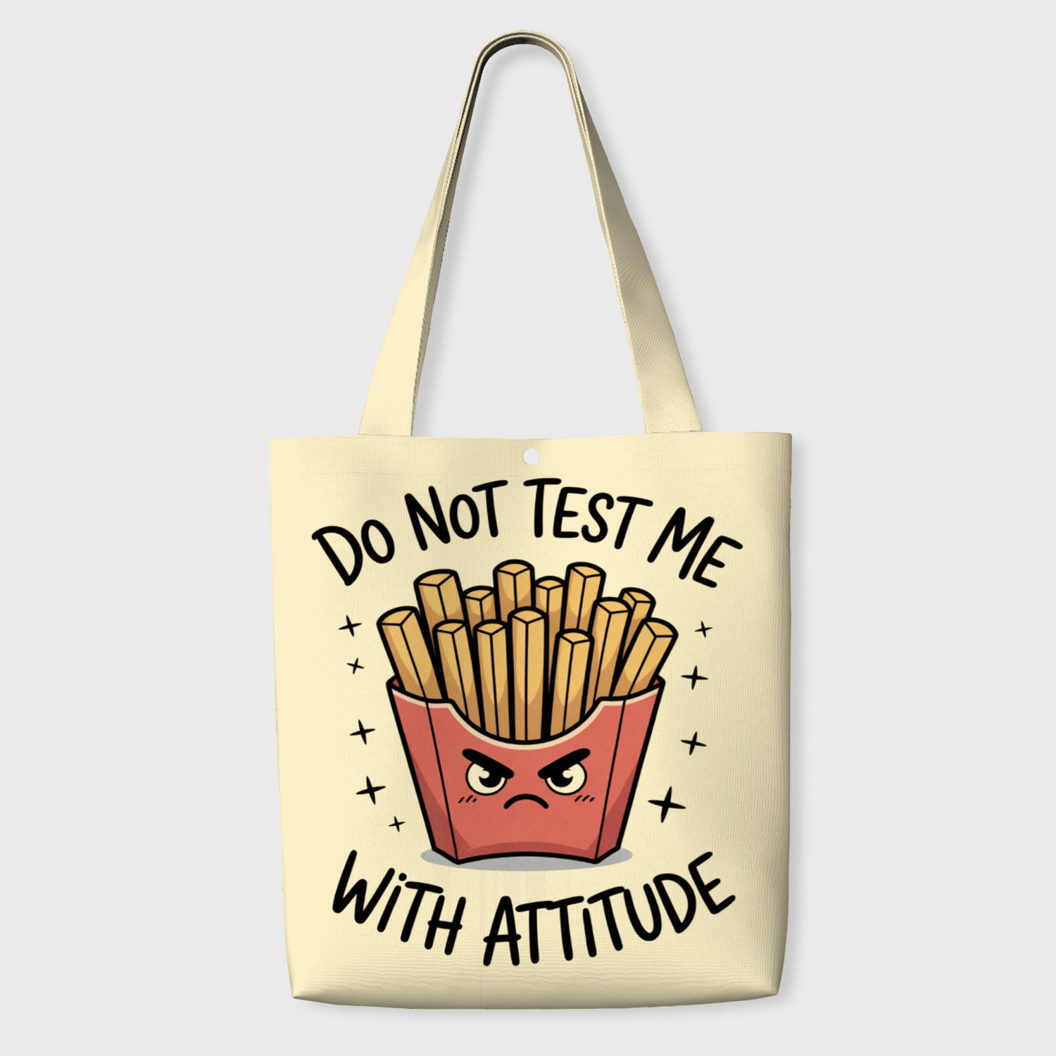 Funny French Fries Quote Tote Bag for Food Lovers Daily Use