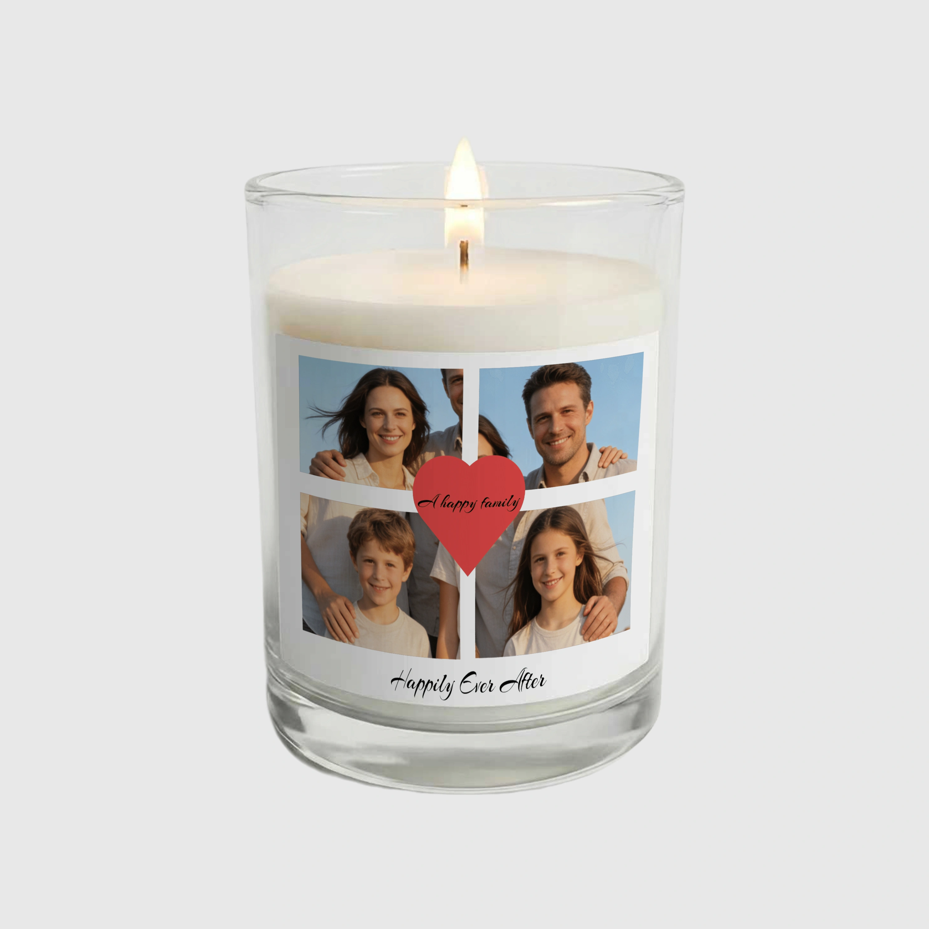 Custom Family Photo Candle for Anniversary & Birthday Gifts