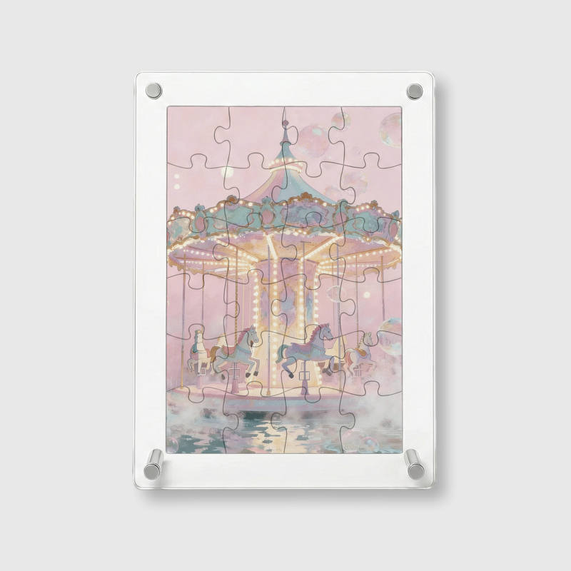 Pastel Carousel Acrylic Puzzle for Her Birthday Home Decor