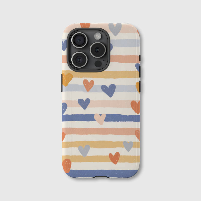 Cute Heart Striped Magnetic Phone Case for Her Best Friend Birthday Gift