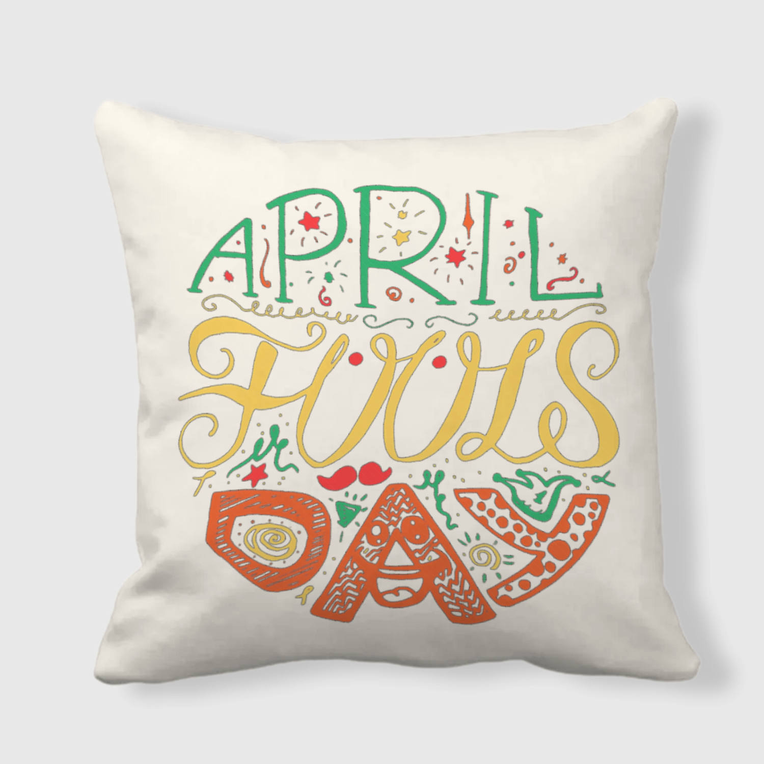 Colorful April Fools' Day Throw Pillow for Holiday Home Gift
