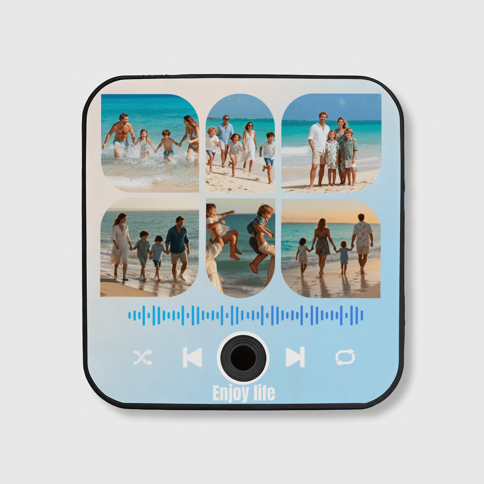 Custom Family Beach Photo Music QR Fridge Magnet for Family Gifts
