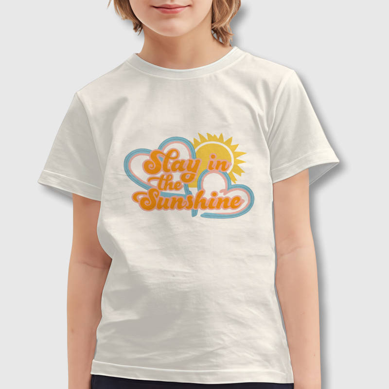 Stay in Sunshine Print Kids T-Shirt for Summer Daily Wear