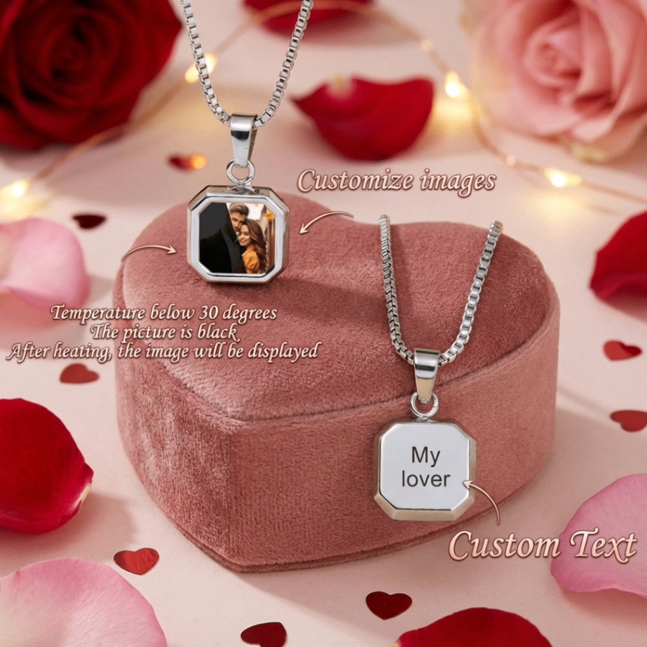 Custom Picture Hidden Picture Heat-Activated Necklace