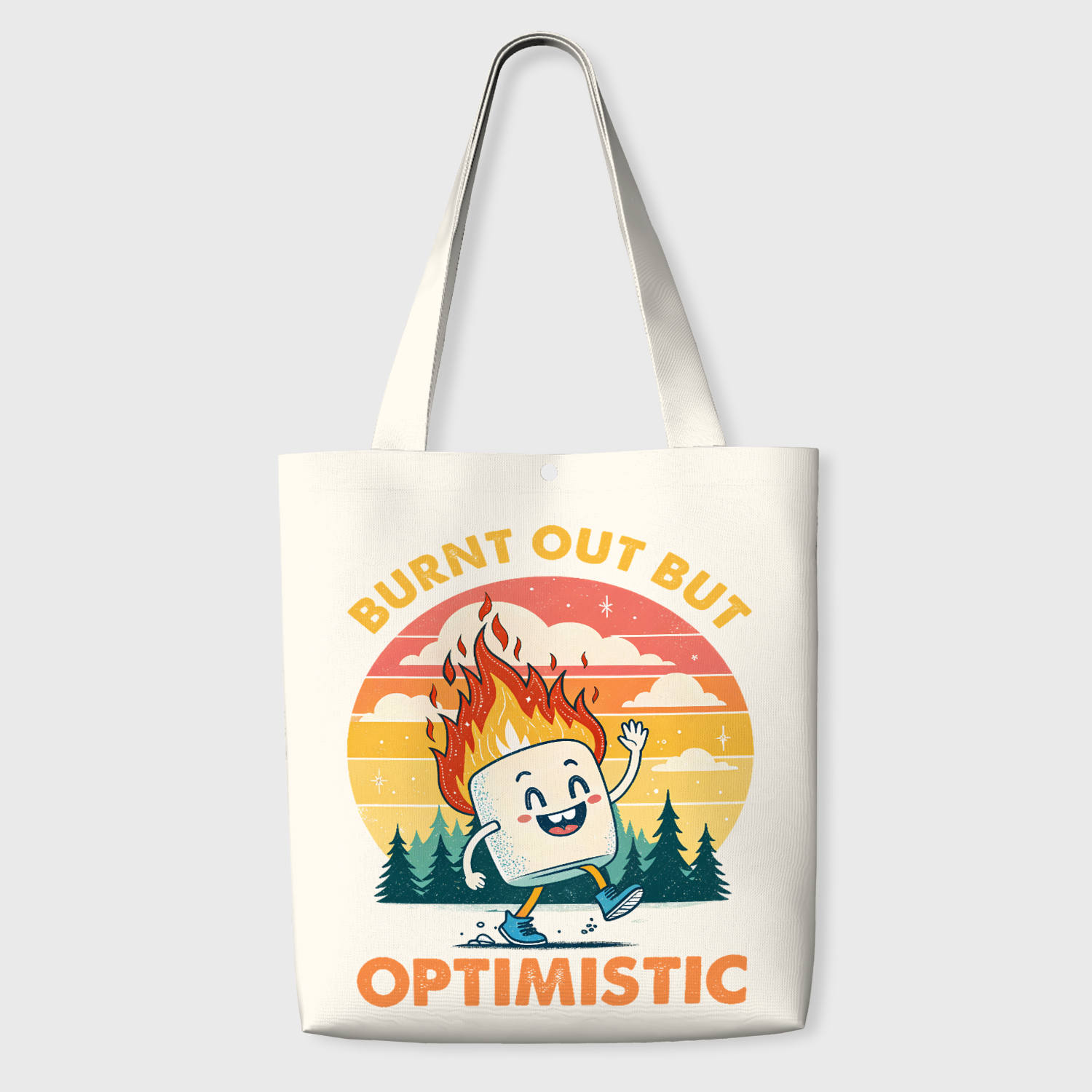 Funny Burnt Out Marshmallow Tote Bag for Coworker Daily Use