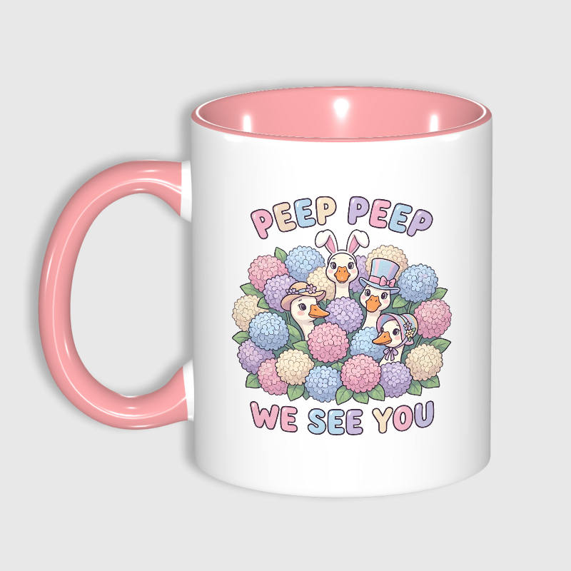 Cute Easter Duck Floral 11oz Mug for Easter Gift