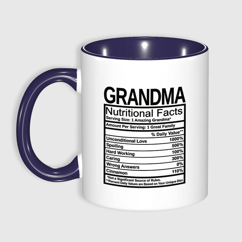 Grandma Nutritional Facts Mug for Grandma Gift