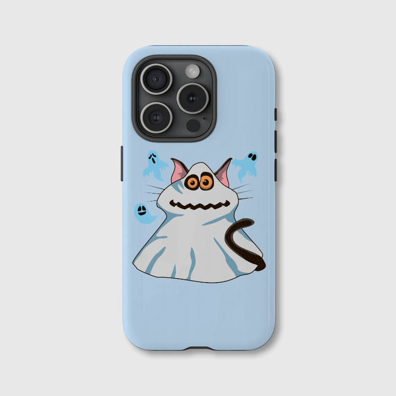 Cute Ghost Cat Magnetic Phone Case for Halloween Gifts & Spooky Season Fans