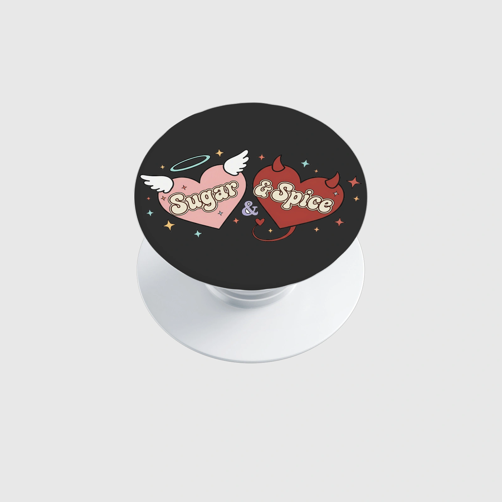 Sugar & Spice Angel Devil Heart Phone Grip for Valentine's Day Gift