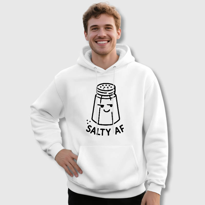 Salty AF Funny Graphic Hoodie for Men Daily Use