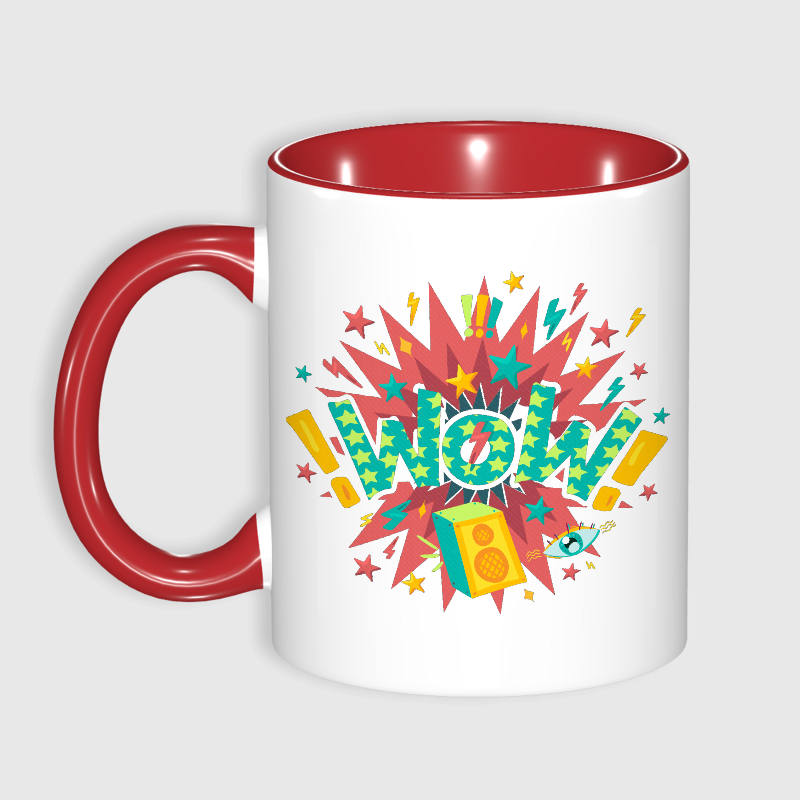Retro Pop Art WOW 11oz Mug for Friends Birthday Gift