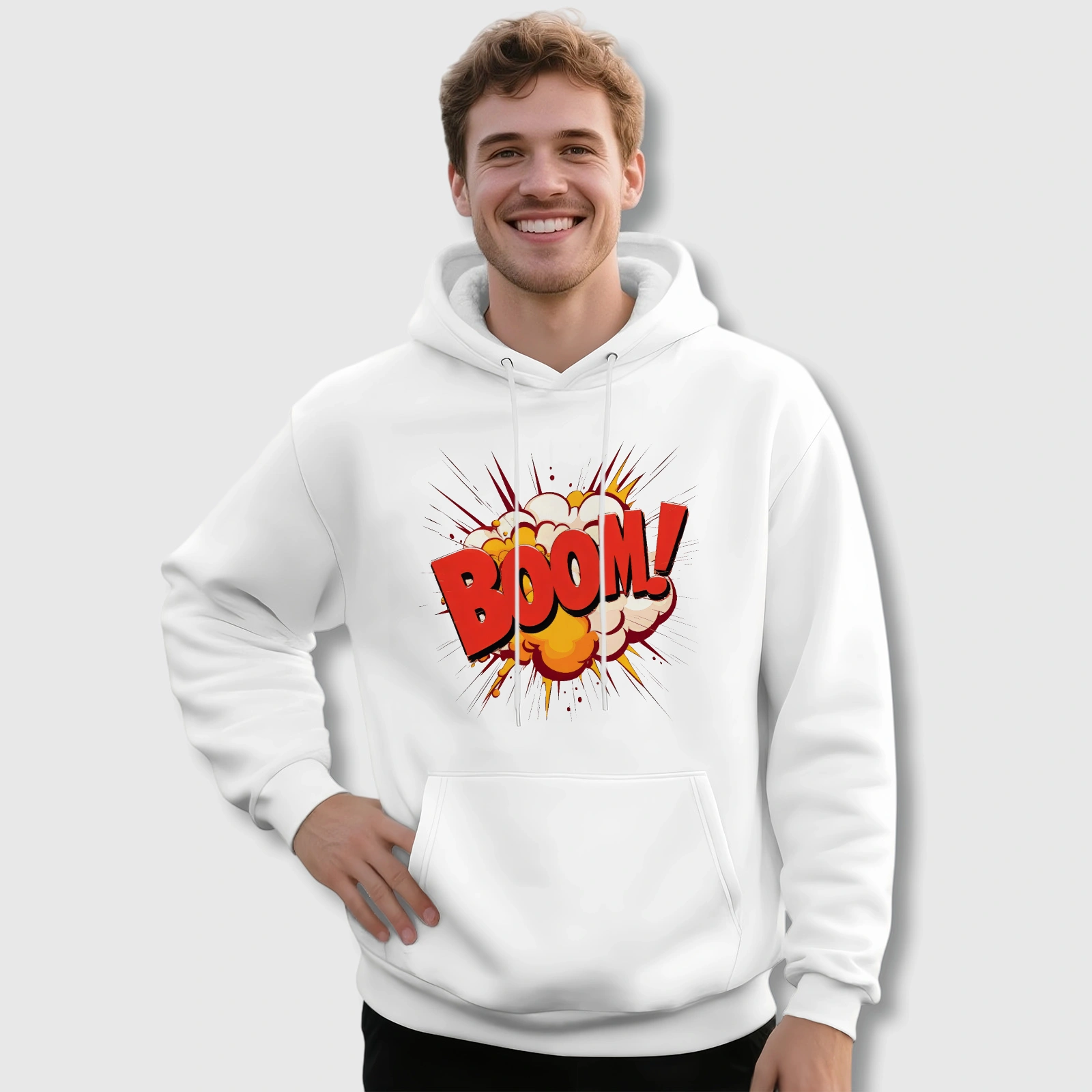 Boom Comic Graphic Hoodie for Men Casual Wear