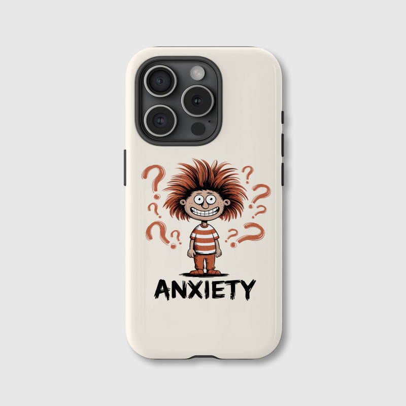 Funny Anxiety Cartoon Shockproof Phone Case for Daily Use Gift