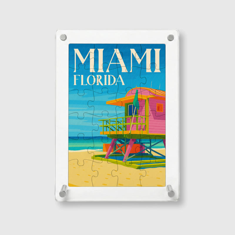 Miami Beach 24pc Acrylic Puzzle Beach Lover Gift