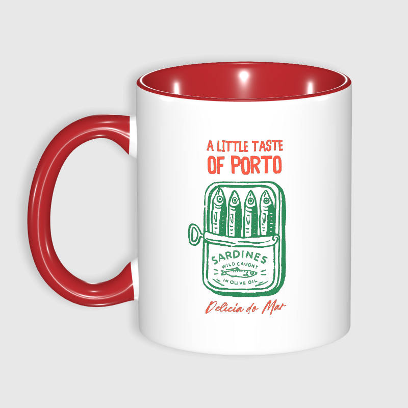 Porto Sardine Themed 11oz Coffee Mug for Travel Lovers Gift