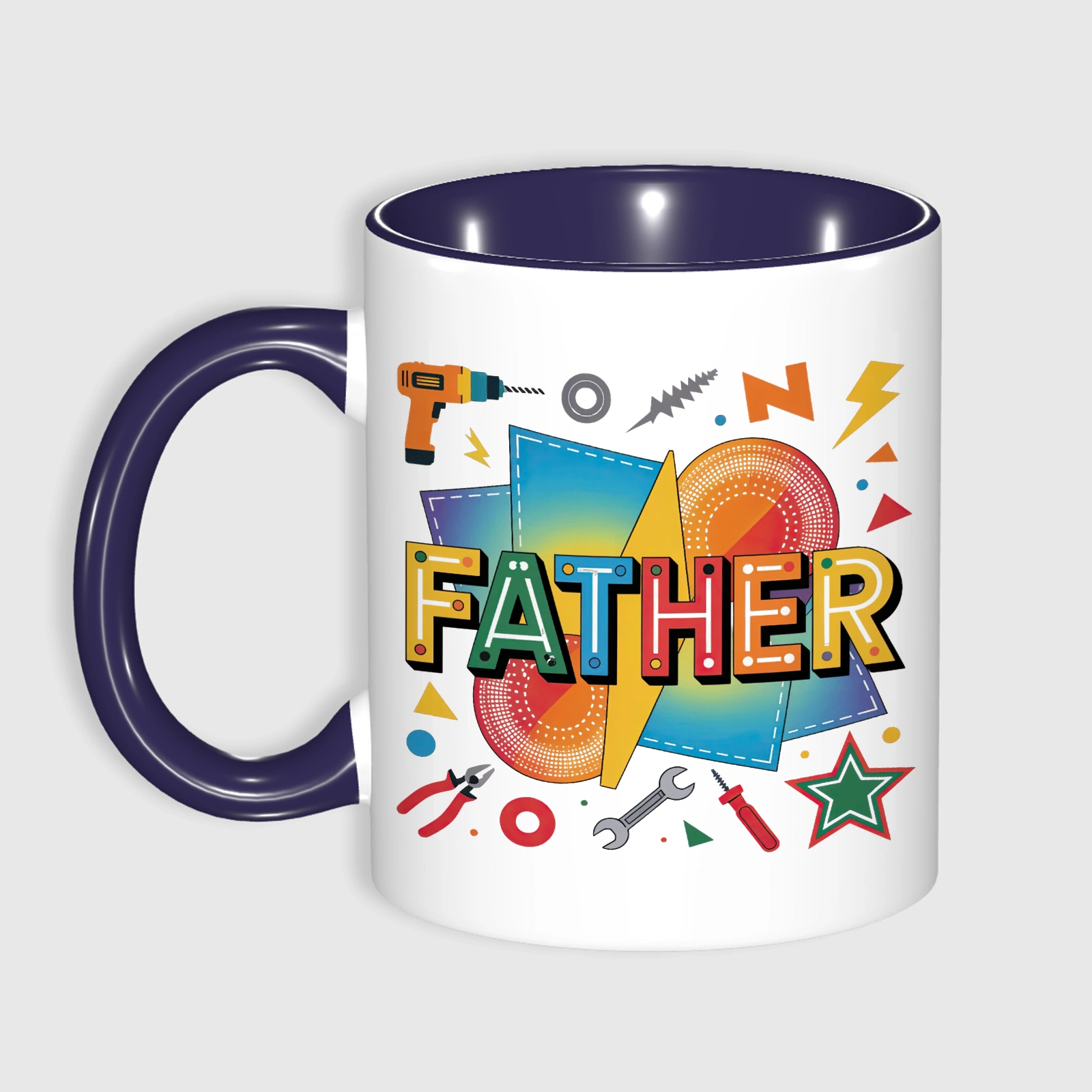 11oz Handyman FATHER Accent Mug for Dad Father's Day Gift