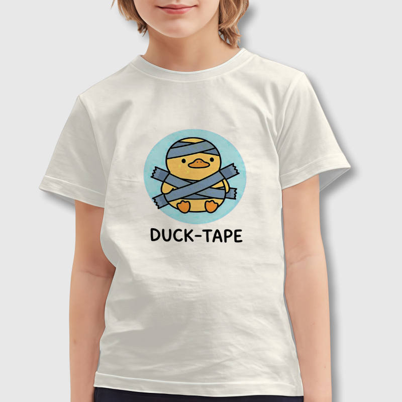 Funny Duct Tape Pun Kids Tee for Boys Girls Daily Wear