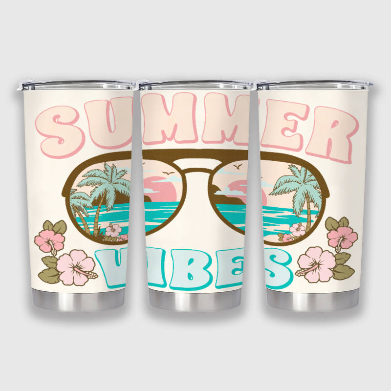Summer Vibes Beach Stainless Steel Tumbler for Beach Lovers Gift