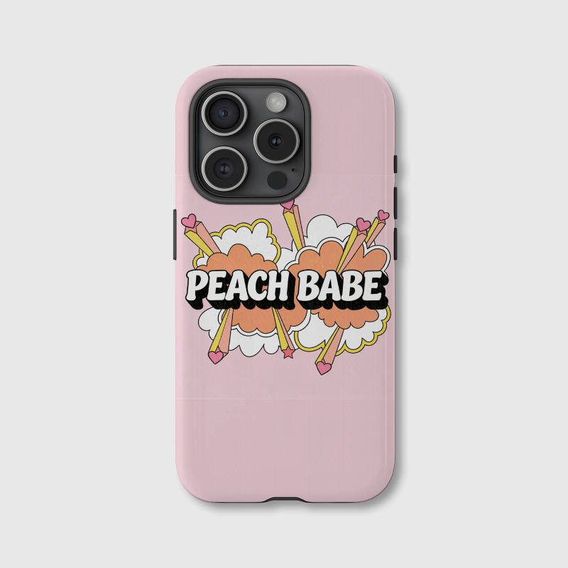 Peach Babe Aesthetic Magnetic iPhone Case Cute Gift for Girls Besties Birthday