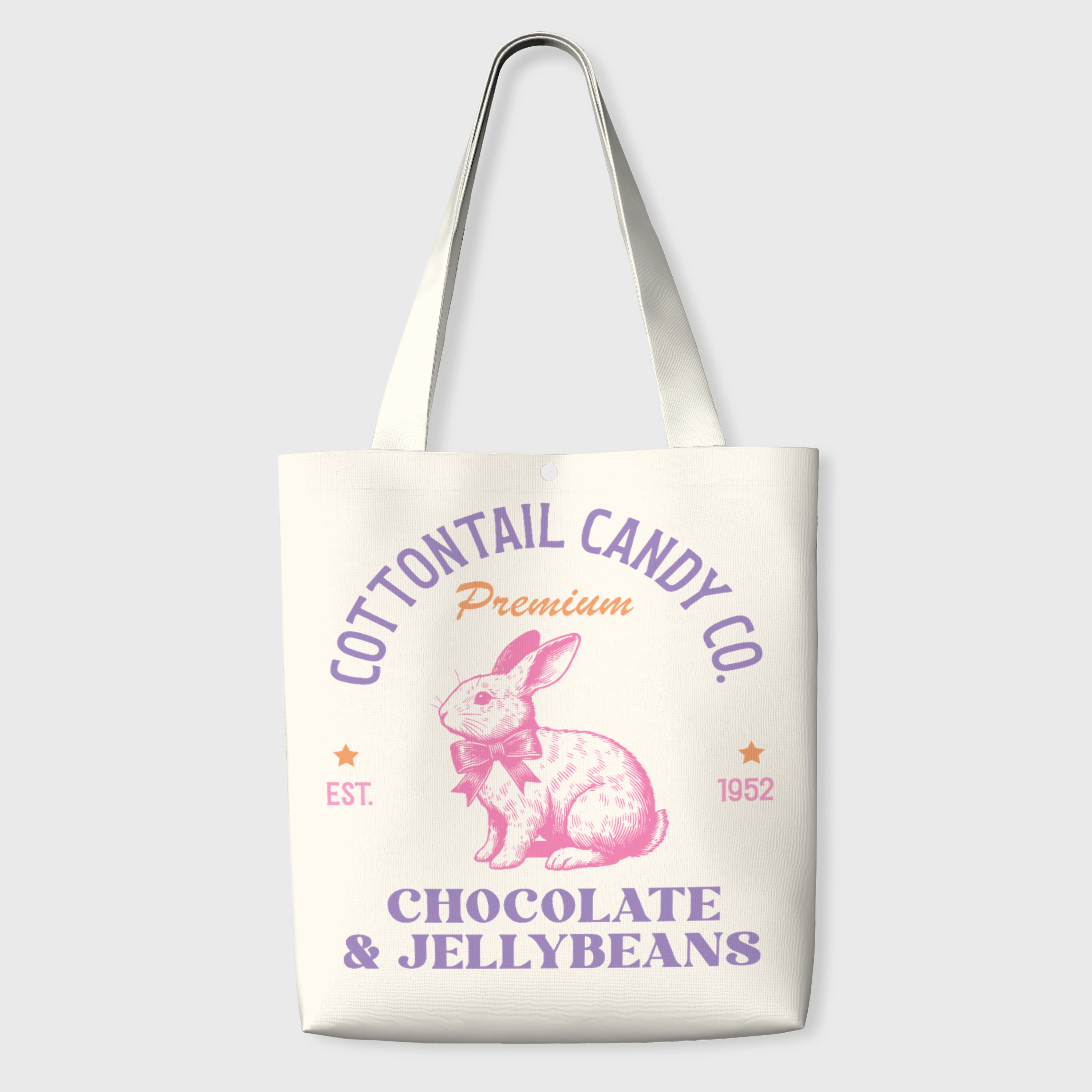 Vintage Cottontail Candy Tote Bag for Easter Daily Use