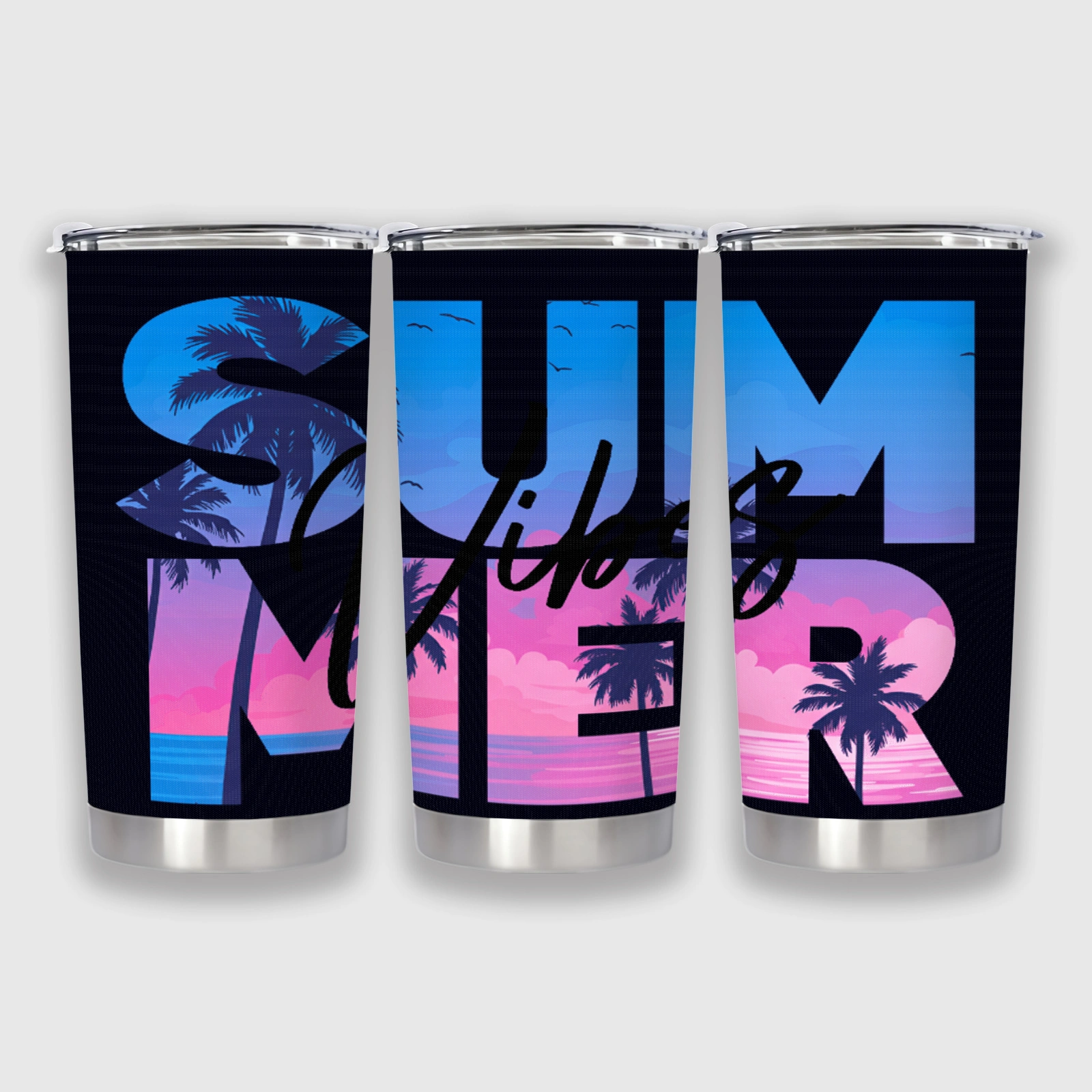 Summer Palm Sunset Insulated Tumbler for Daily Use Gifts