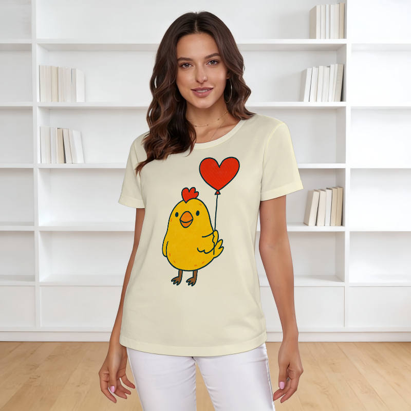 Cute Chick Heart Tee for Women Valentine's Gift