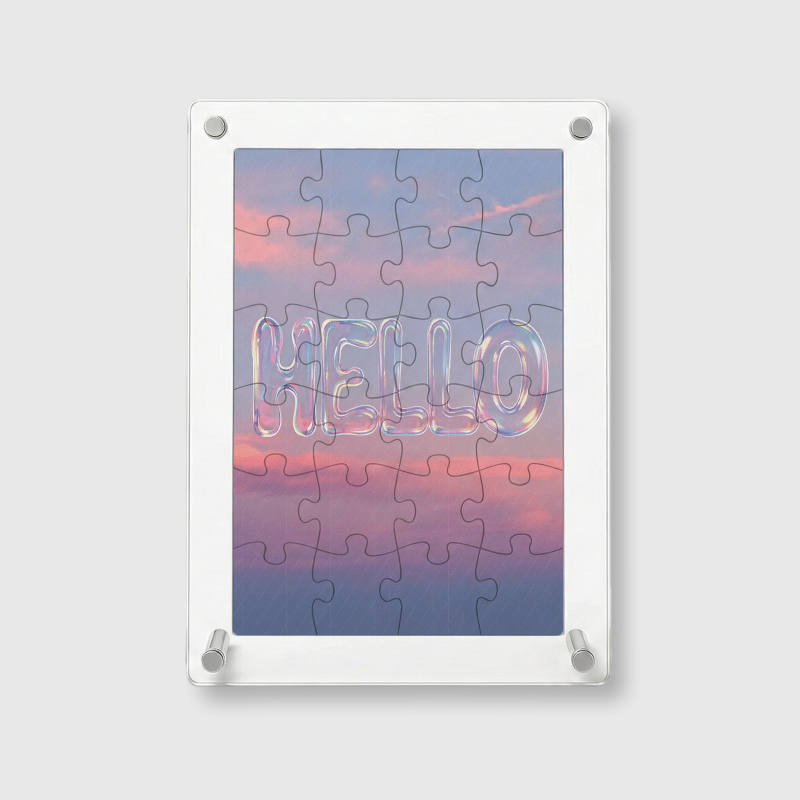 Pastel Sunset Hello Acrylic Jigsaw Puzzle for Friends Gift