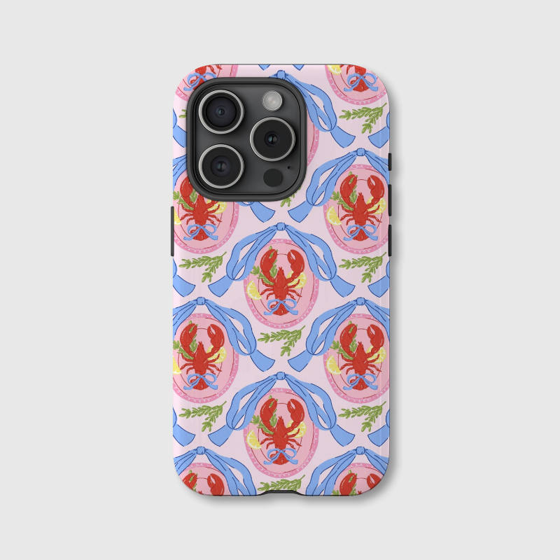 Lobster Bow Print Magnetic Phone Case Cute Gift for Foodie Friends & All Occasions