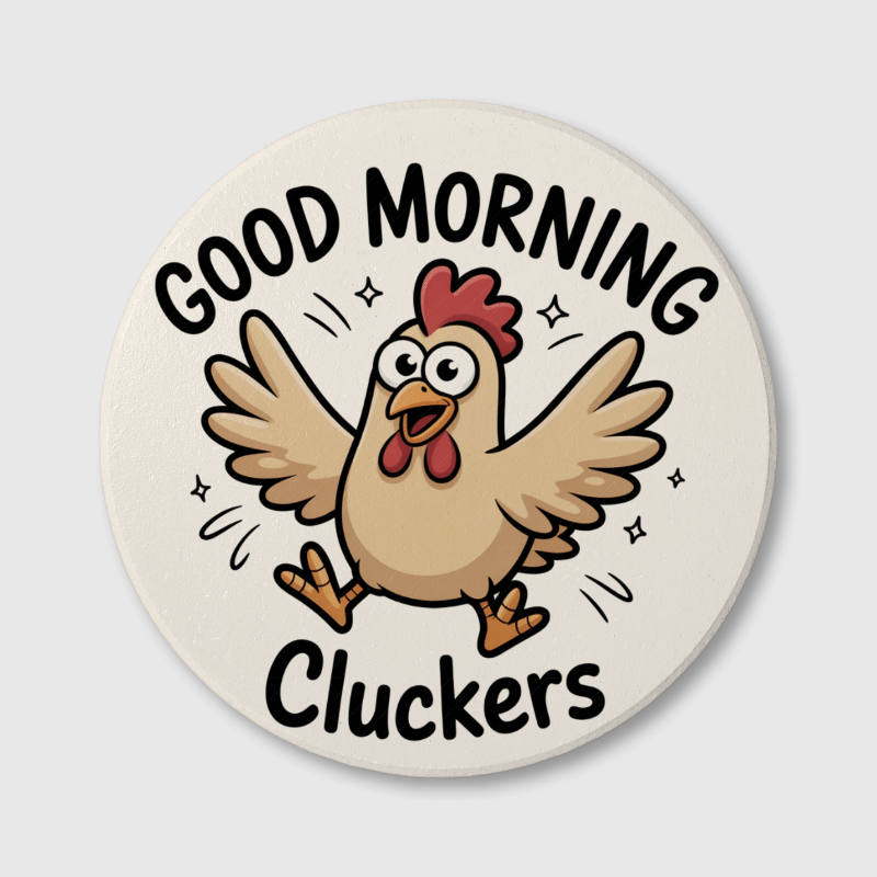 Funny Chicken Quote Ceramic Coaster for Poultry Lovers Daily Use