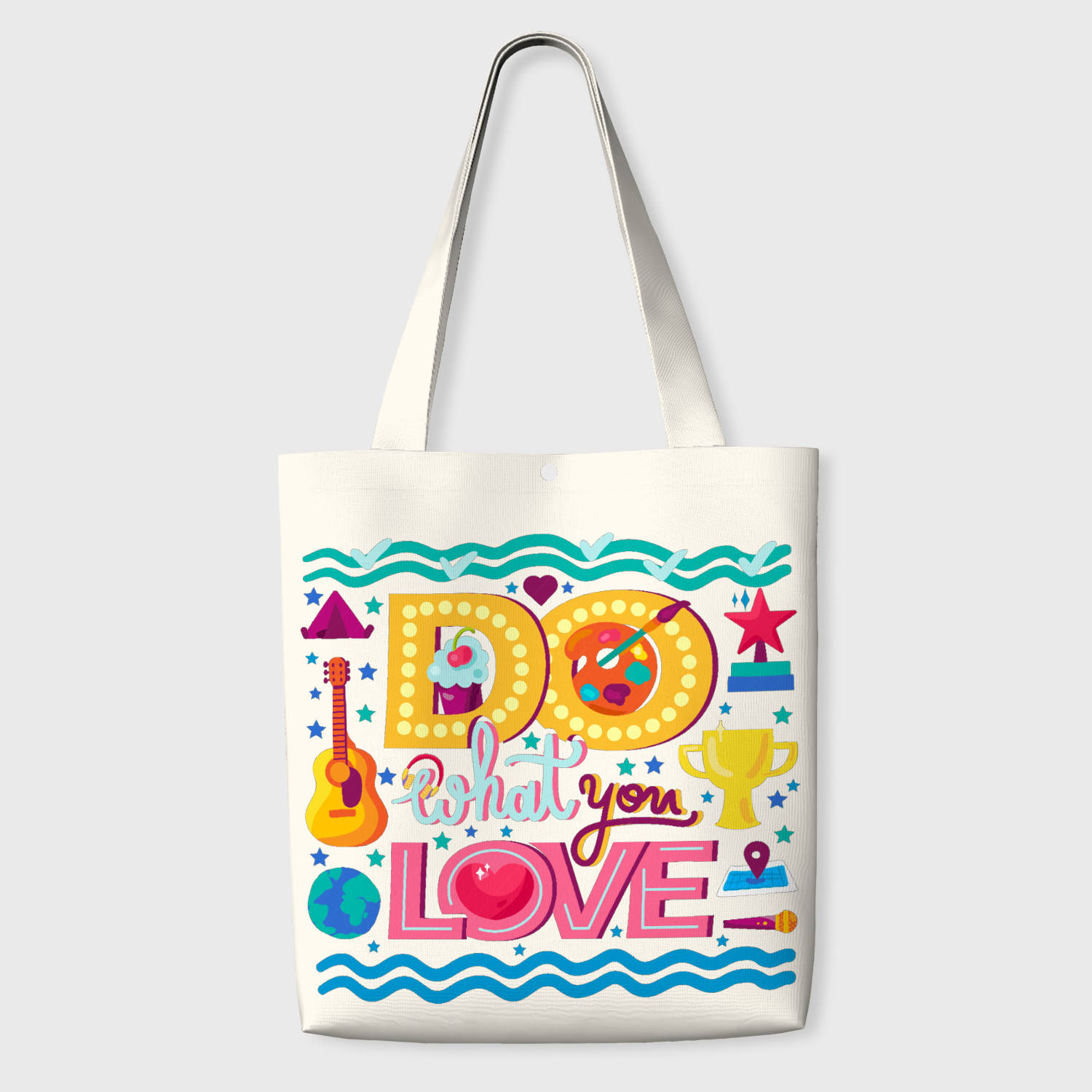 Do What You Love Quote Tote Bag for Creatives Daily Use