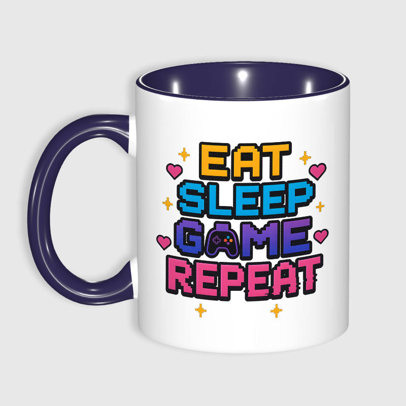 Eat Sleep Game Repeat Coffee Mug for Gamers Birthday Gift