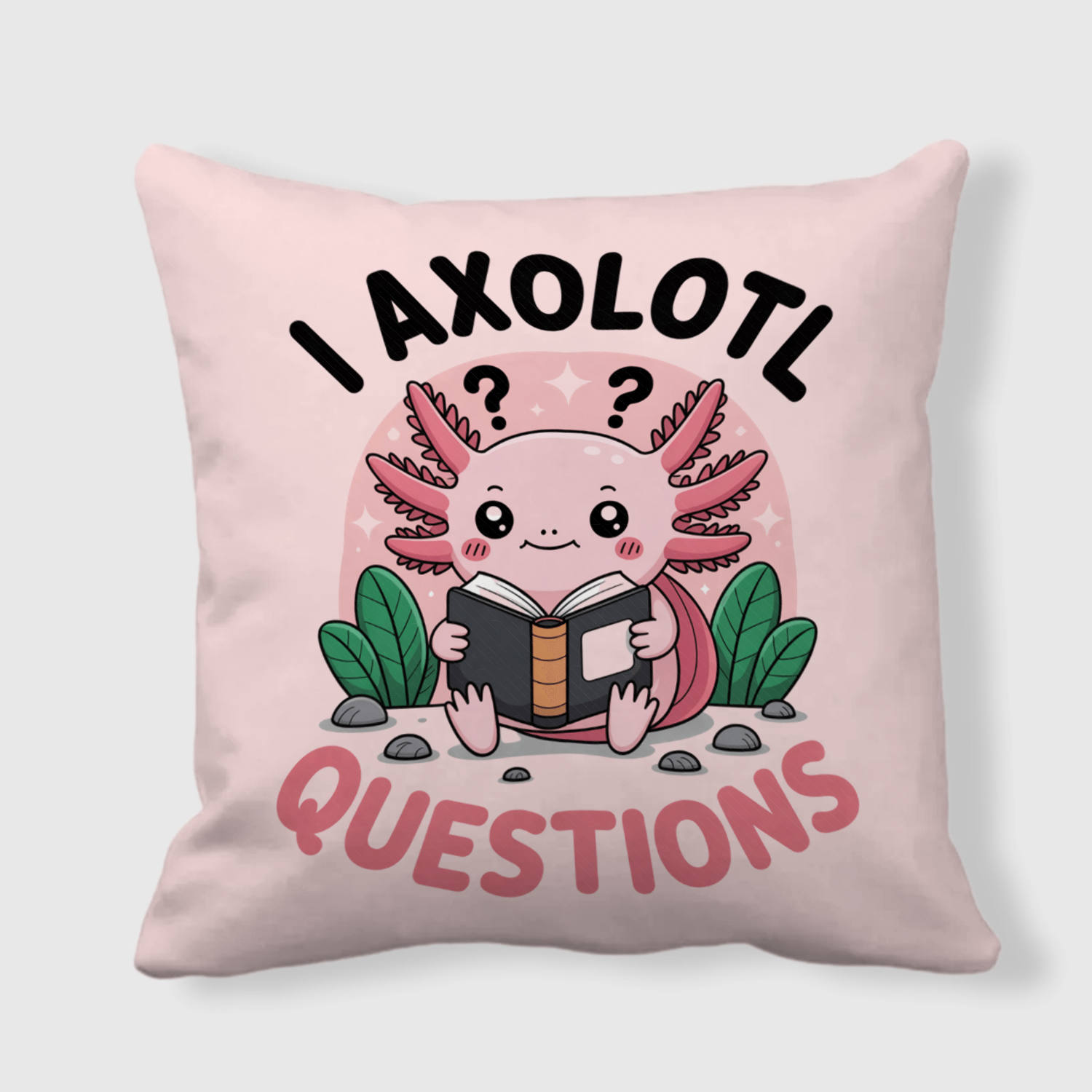 Funny Axolotl Pun Throw Pillow for Pet Lovers Gift