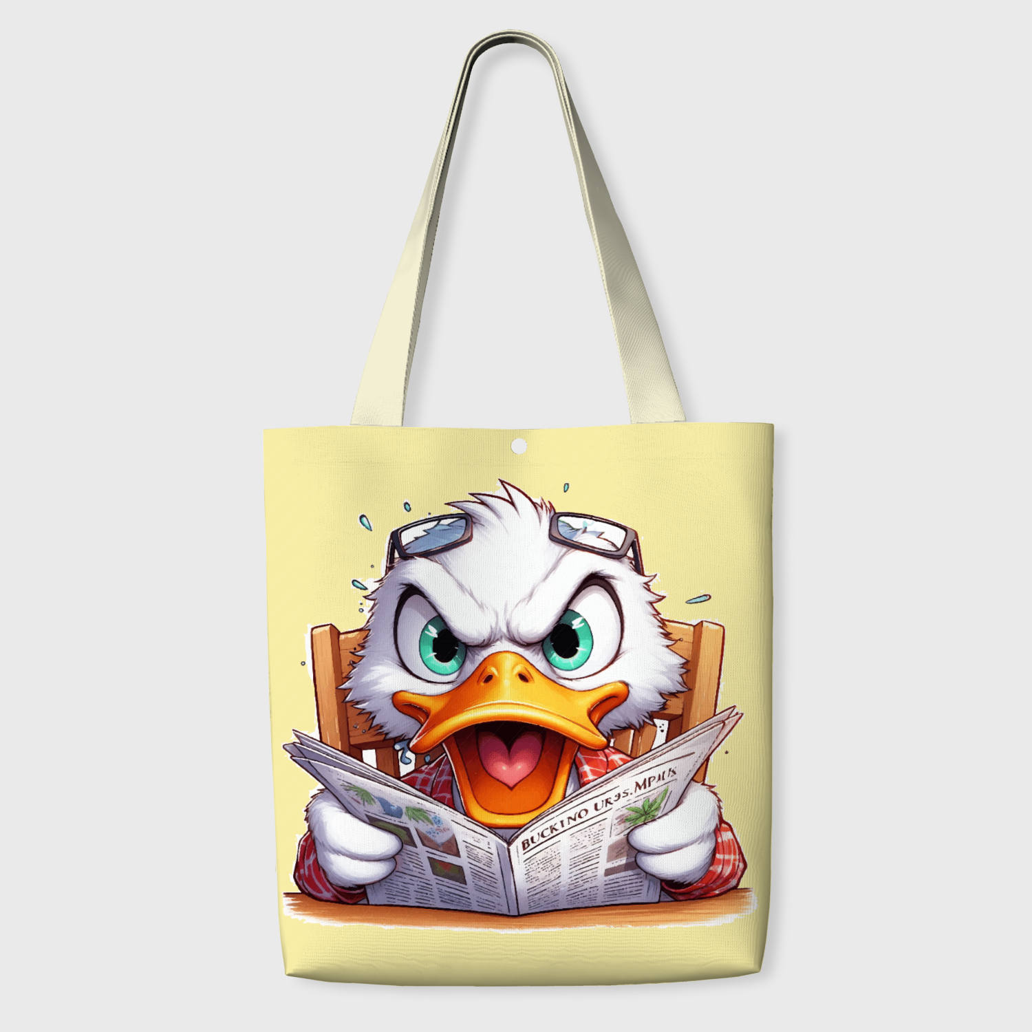 Funny Grumpy Duck Tote Bag for Duck Lovers Daily Use