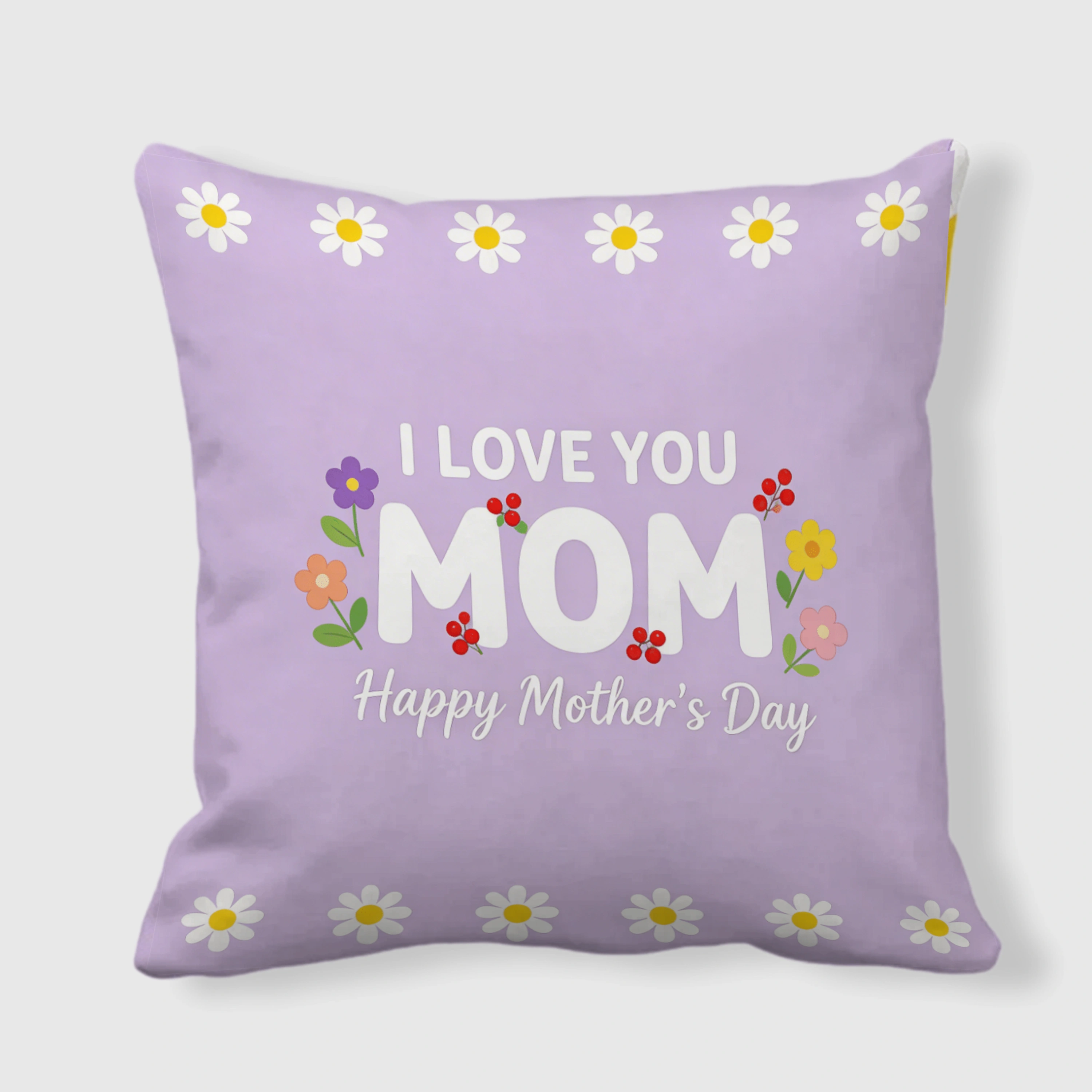 Mother's Day Double-Sided Satin Pillow | 'I Love You Mom' Gift for Mom