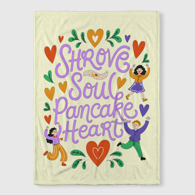 Cute Heart Pancake Quote Fleece Blanket for Her Valentine's Gift