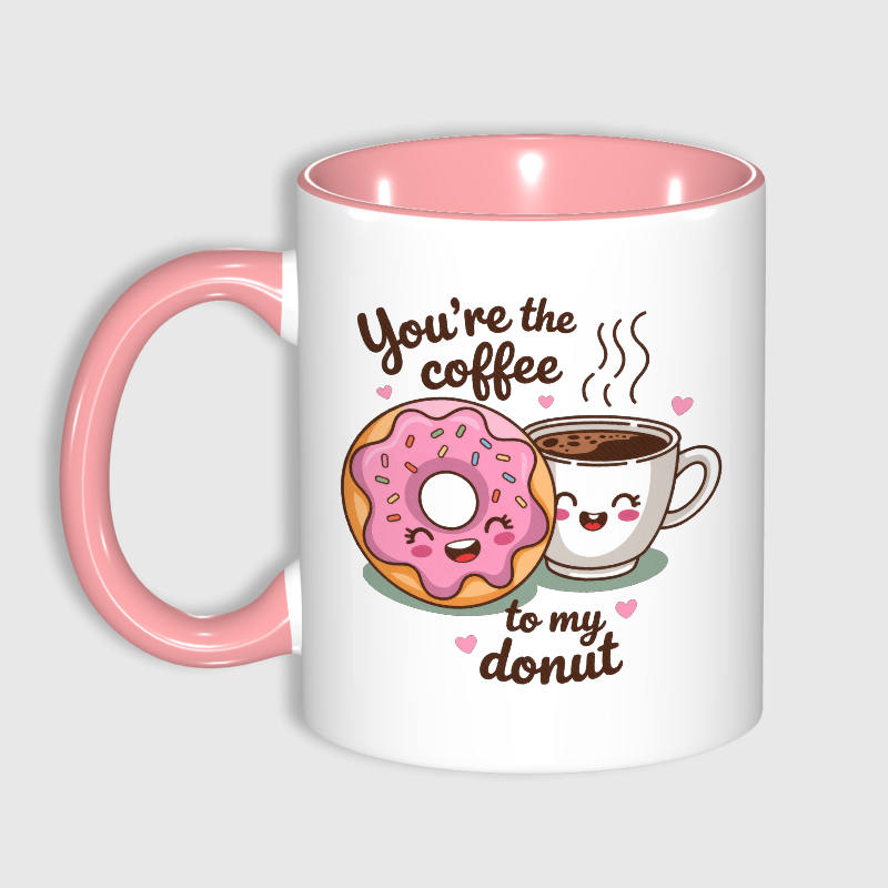 Funny Coffee Donut 11oz Mug for Couples Valentine Gift