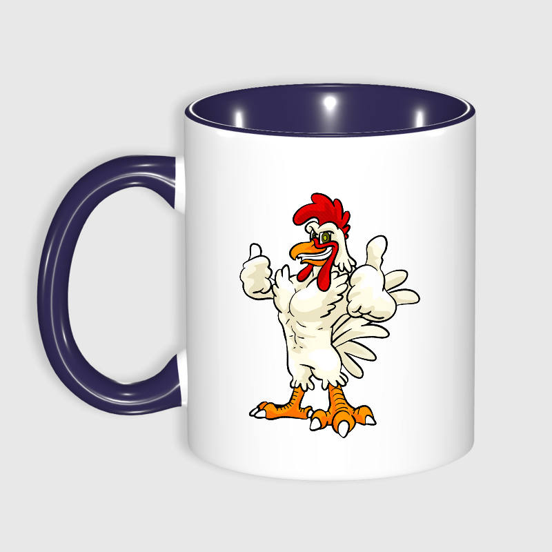 Funny Muscular Rooster 11oz Mug for Chicken Lovers Gifting & Daily Use