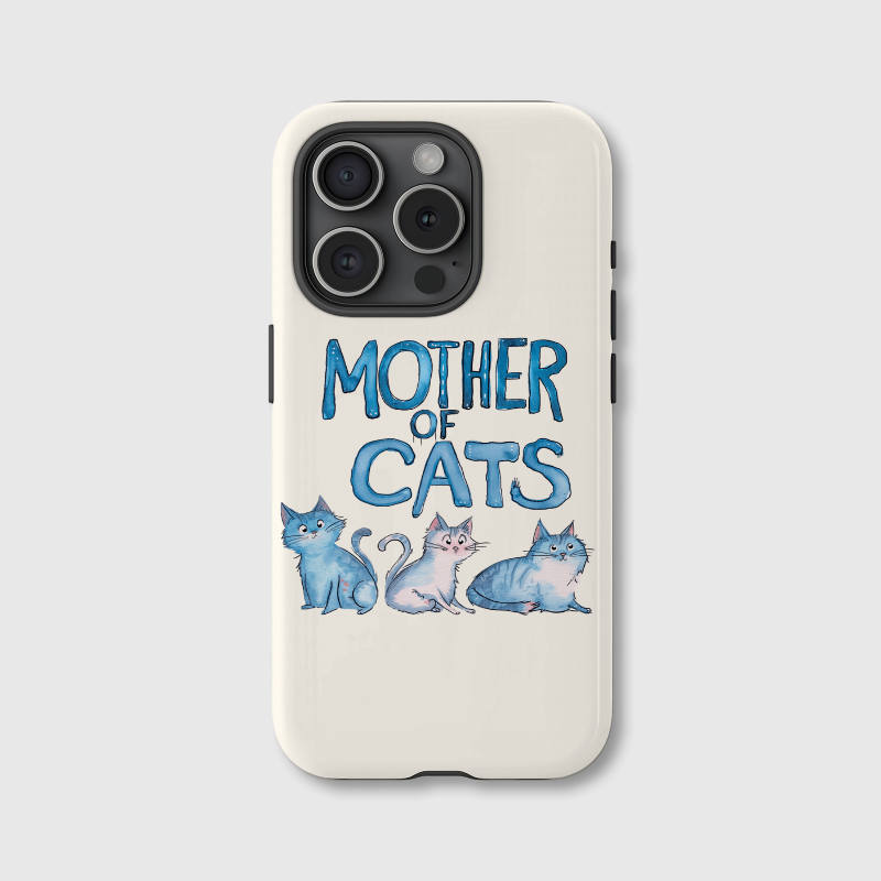 Mother of Cats Magnetic iPhone Case for Cat Moms, Cute Birthday Gift for Cat Lovers