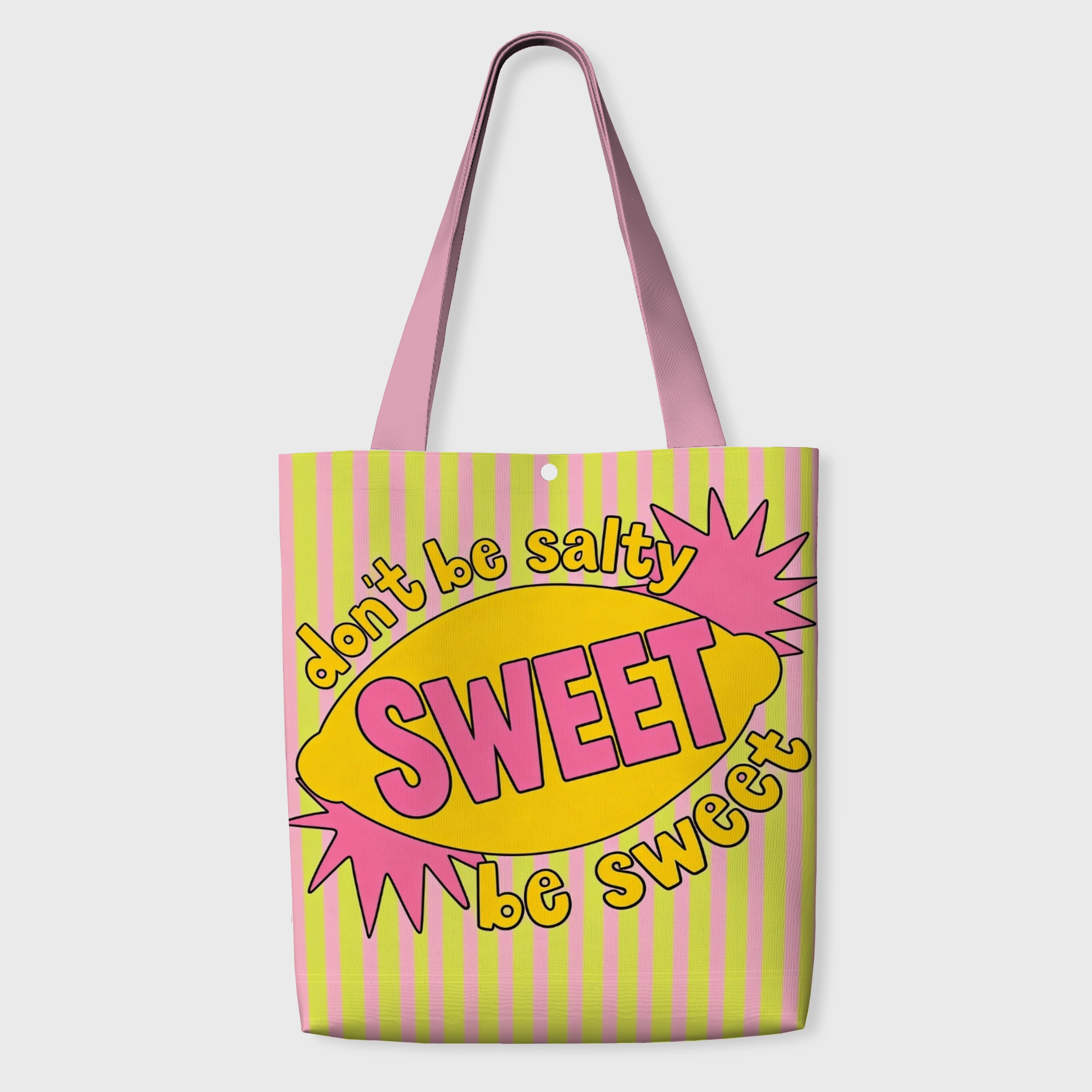 Retro Funny Lemon Quote Canvas Tote Bag for Daily Gifts
