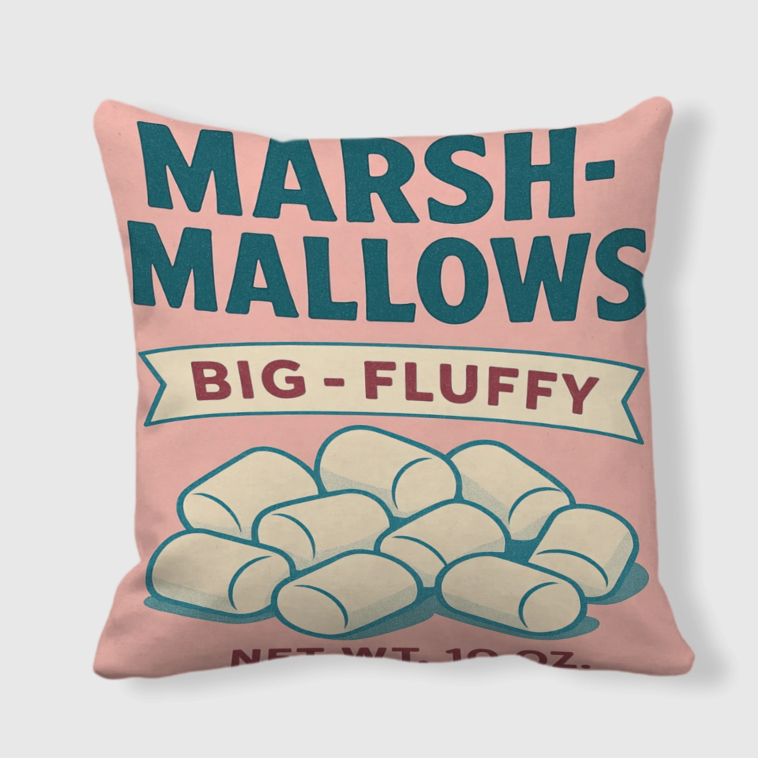 Vintage Marshmallow Print Throw Pillow for Home Decor & Gifting