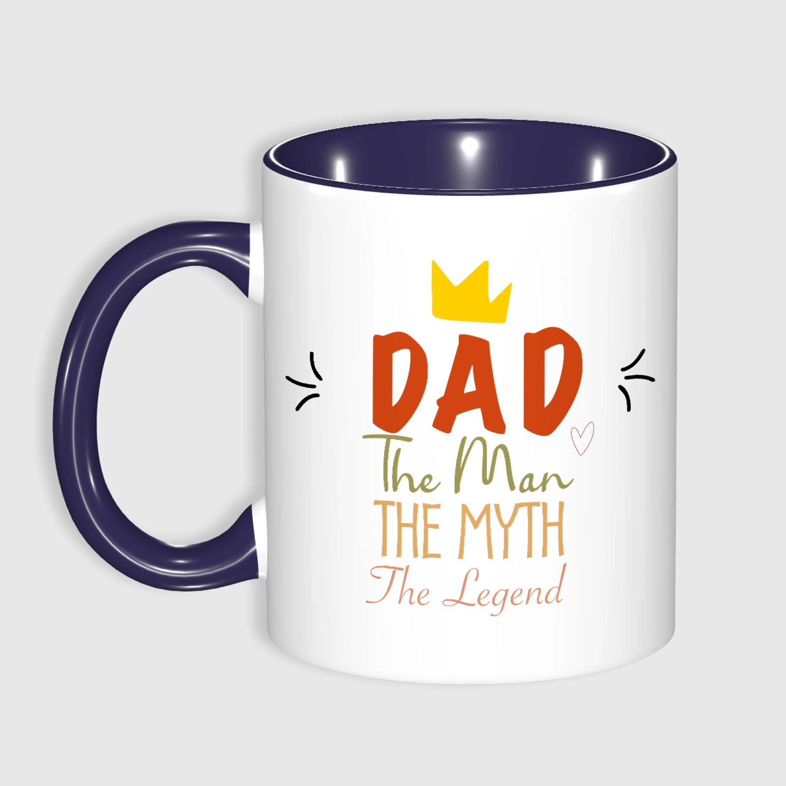 Dad The Man The Myth Quote Accent Coffee Mug for Father's Day Gift