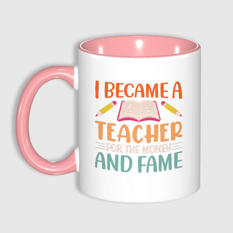 Funny Teacher Quote Pink Accent Mug for Teacher Gifts