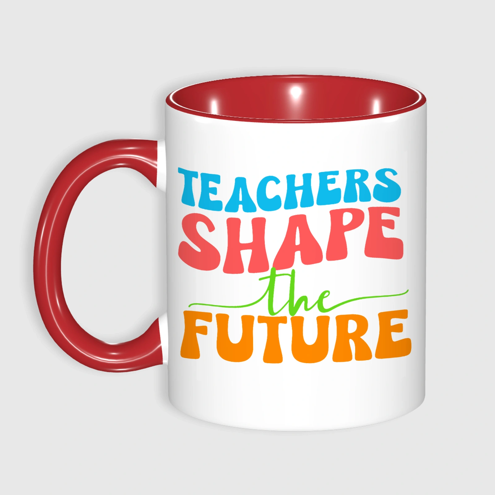 Teachers Shape the Future Red Accent Mug for Teacher Gifts