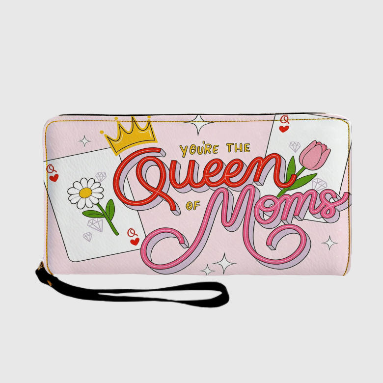 Queen of Moms Wristlet Wallet for Mom Mothers Day Gift
