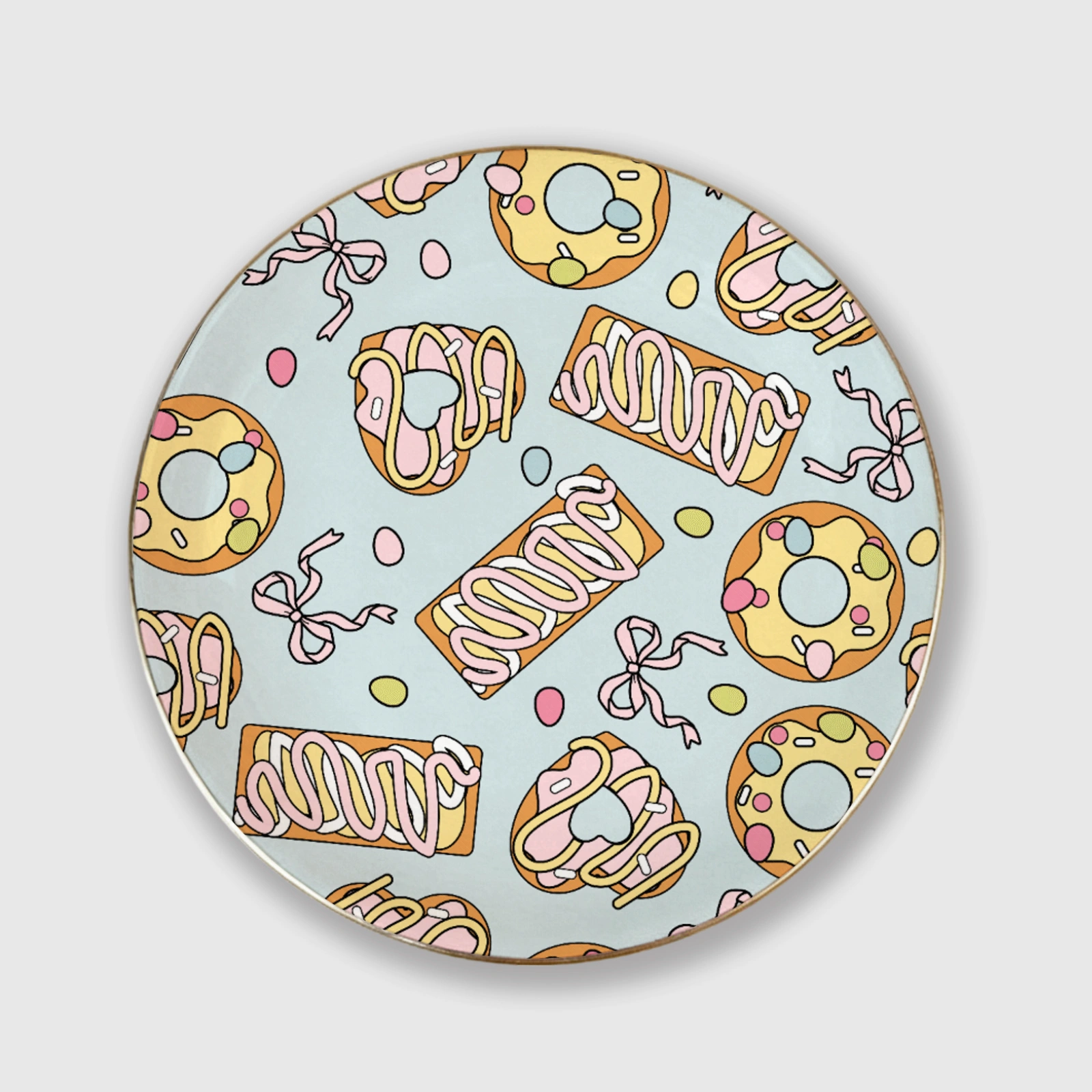 Donut & Bow Ceramic Trinket Tray for Valentine's Day Gift